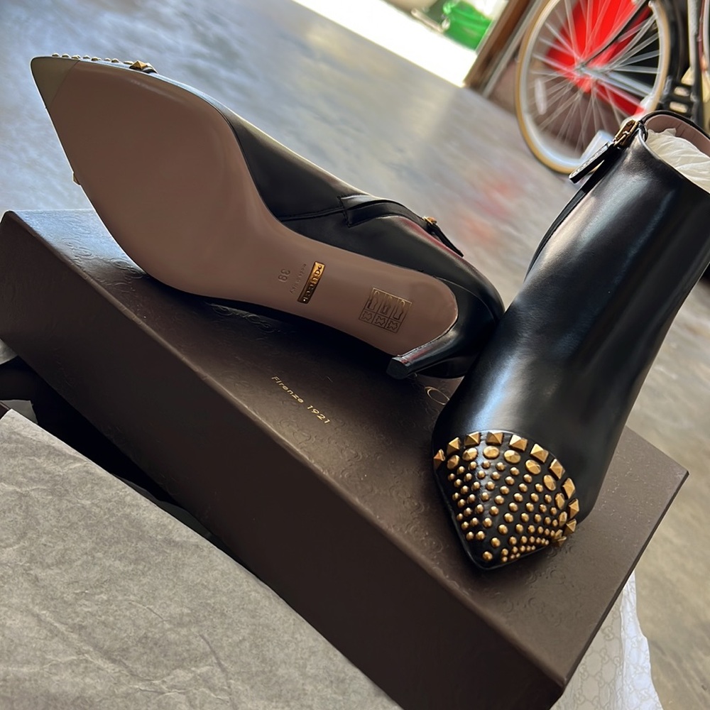 NEW - Gucci Women’s Malaga Studded Ankle Boots - Size 39 - With Box & Dust Bag - Picture 2 of 4